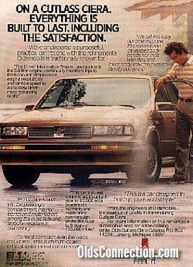 1988 olds cutlass cirea ad